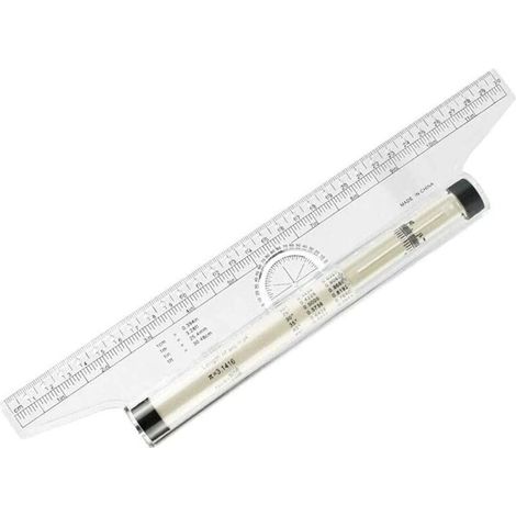 30 cm Rollparalleler, professioneller Rollparalleler, Mehrzweck-Zeichenlineal, Winkelmesser, Zirkel für Linien
