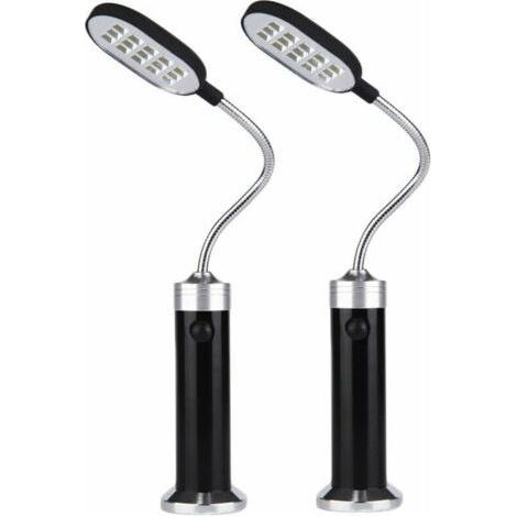 FENOPLASTICALampes de barbecue avec base magnétique légère - Col de cygne flexible, rotation à 360°, lot de 2 (1/5)