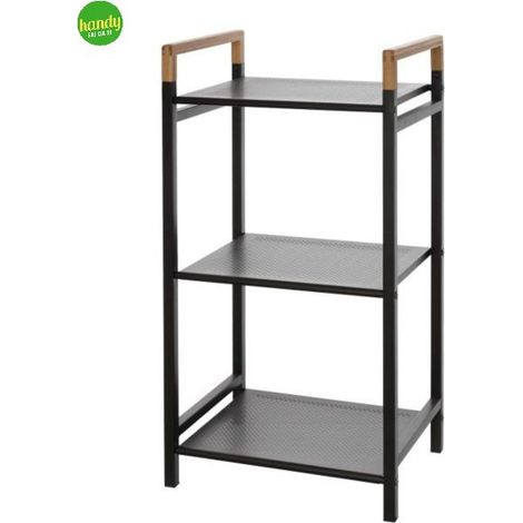 Scaffale Feridras 3 Ripiani Nero/Bamboo (1/4)