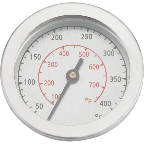 Thermomètre de gril BBQ analogique double échelle 100-700℉, cadran de température pour barbecue extérieur (1/5)