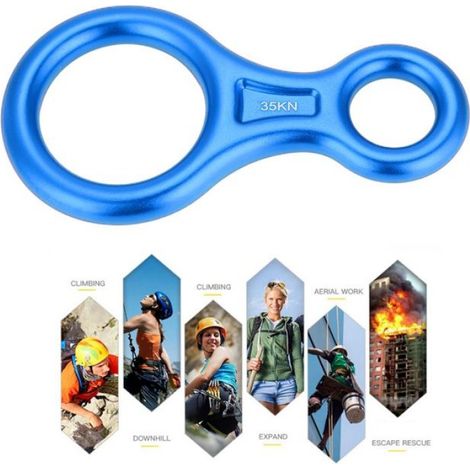 Grimper 8 anneau 35KN Figure 8 Corde mot descendante Ring Ring Rock Rock Rescing Gear (bleu) sport d'escalade Bleu (1/5)