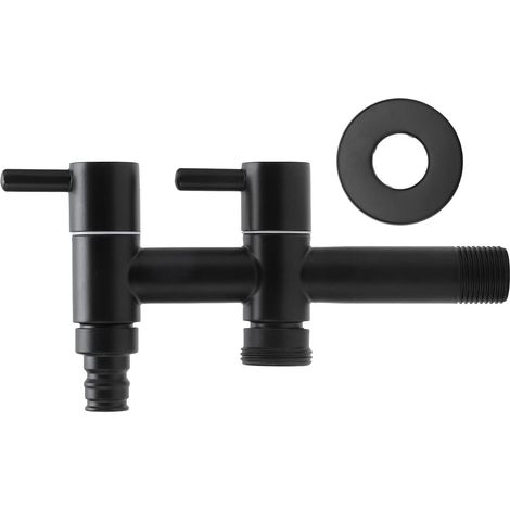 [JAMAIS UTILISÉ]Robinet de machine à laver Robinet à Double Interrupteur, Robinet D'eau Froide Mural Robinet D'évier D'extension en Acier Inoxydable Robinet de Jardin de Piscine pour Lave-Linge (1/5)