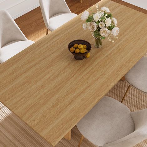 Papier Peint Autocollant Imitation Bois Brun Naturel 40cmx200cm Film Adhesif pour Meuble Bois Revetement Plan de Travail Cuisine Lavable Rouleau Adhesif Decoratif Table à Manger Armoire (1/5)