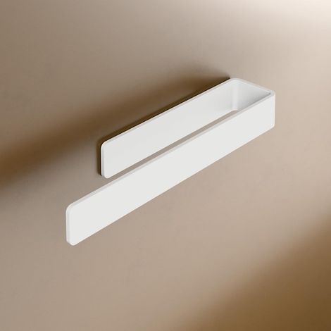 1 - Porte-Serviette - Support Mural - Aluminium Blanc - Installation Sans Perçage - Pour Salle De Bain Et Cuisine - Blanc - 22cm (1/5)