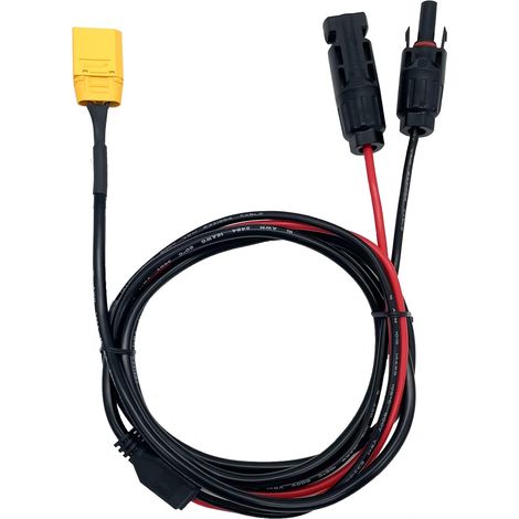 Connecteur solaire vers XT90 Câble adaptateur de panneau solaire vers XT90 mâle Câble d'extension solaire pour port d'entrée XT90 Station d'alimentation portable et générateur solaire (1/5)
