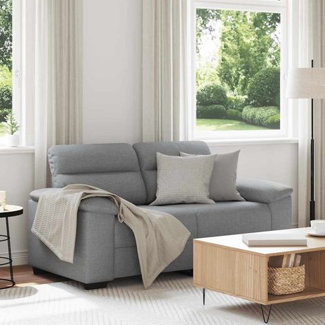 2-Sitzer-Sofa Hellgrau 160x81x84 cm Stoff