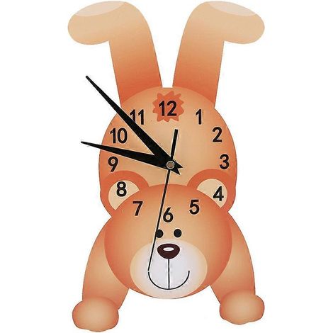 Horloge murale silencieuse avec un adorable animal de dessin animé pour enfants, une horloge décorative à monter soi-même pour la chambre d'enfant (1/5)