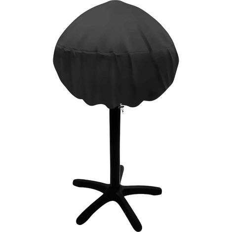 (Noir, 48 x 44cm) Housse De Barbecue, Bache Barbecue Exterieur, Housse De Gril Ronde, Couverture De Grill Imperméable, AntiPoussière UV, avec Sangle, pour Barbecue George Foreman et Barbecue Sphérique