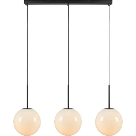 Markslojd DIONE Barre de suspension au plafond Globe 3 lumières blanc, noir (1/3)