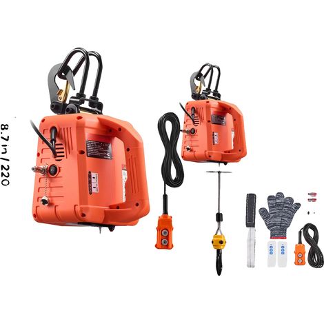 Cabrestante eléctrico con 3 modos de control, capacidad de 1100 lb. (1/2)