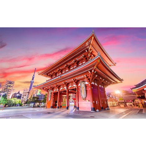 Affiche paysage un temple à tokyo - 60x40cm - made in France (1/5)