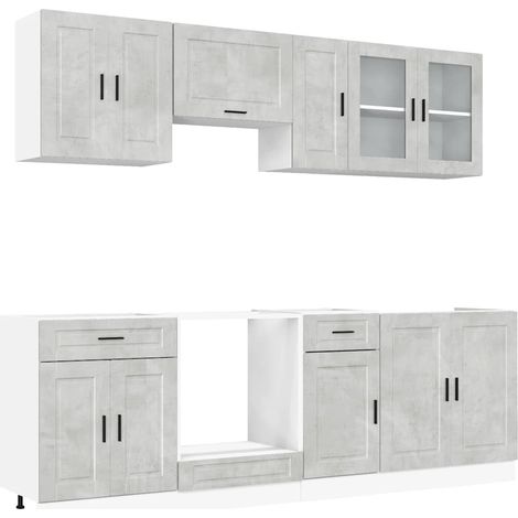 Maison Exclusive - Set Mobili da Cucina 8 pz Porto Grigio Cemento in Truciolato