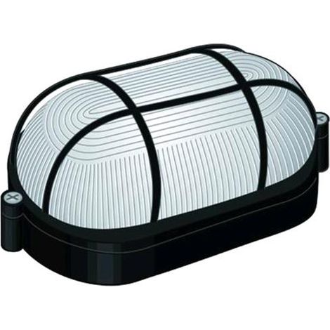 Plafoniere Alluminio Blinky Ovo Ovale Nera 60 Watt