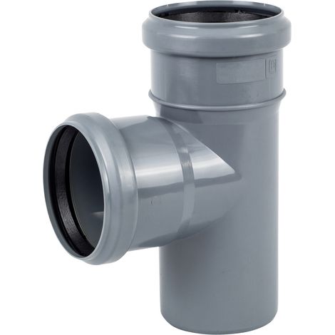 Té sanitaire PP-HT 110x110/90, pour eaux usées intérieures, couleur cendrée (1/4)