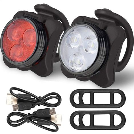 Confezione da 2 luci per bicicletta ricaricabili tramite USB (1/4)