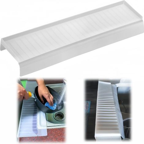 Paraspruzzi e protezione per bordi per lavello, 10 x 50 cm, silicone puro, protezione per bordi aperta, tagliata e realizzata a mano, adatta a tutti i lavelli