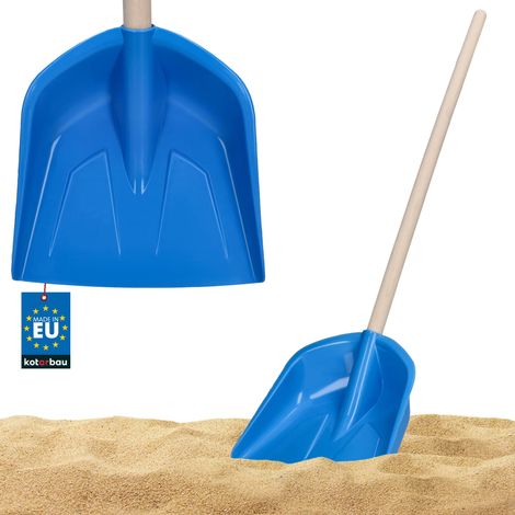 KOTARBAU® Pelle Enfant, Pelle à Sable 74 cm, avec Manche en Bois, PVC, Pelle de Jardin pour Enfant, Pelle à Neige, Bleu (1/5)