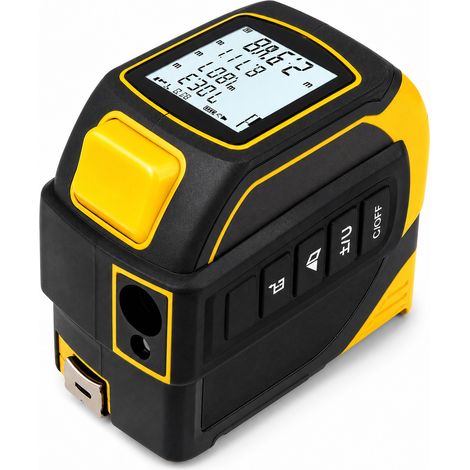 Telemetro laser 4 in 1 metro a nastro 5 m cantiere interno rosso (1/5)