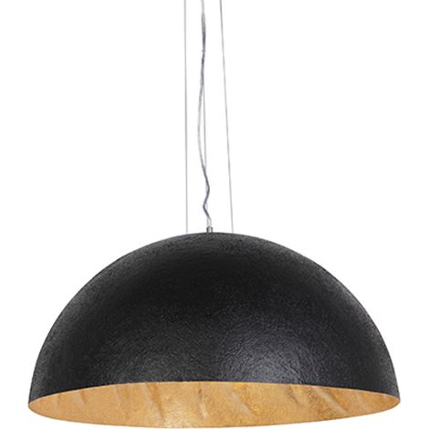 QAZQA Lampada a sospensione grande magna xingjin - Moderno - Plastico,Acciaio - Nero/Oro - Tondo E27 Max. 3 x 4.9 Watt