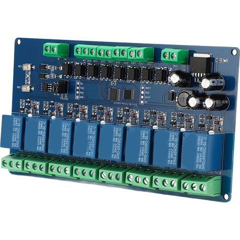 Module relais 8 canaux Modbus RTU RS485/TTL UART, entrée 8 voies, sortie 8 voies, alimentation DC7-24V, contrôle industriel (1/5)