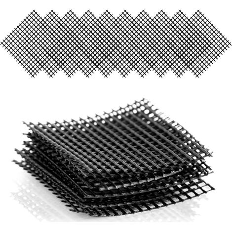 Set de 50 Grilles de drainage en Plastique, Noir - Grille de drainage carrée pour Coupe Bonsai, Pot de Fleurs ou jardinière - 10 x 10 cm (1/5)