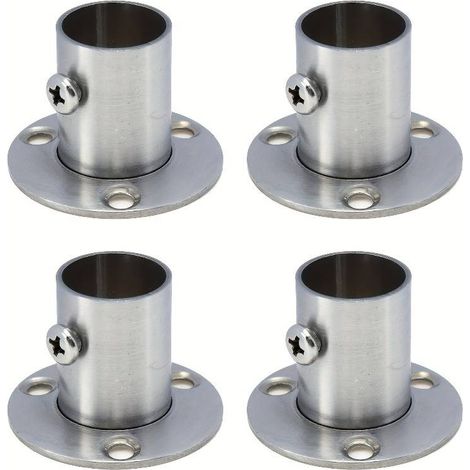 Juego de 4 soportes de brida de acero inoxidable, aptos para barras de cortina de ducha, acero inoxidable 201, 22 mm. (1/5)