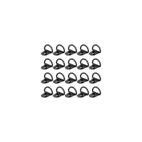 20 Stück D-Ring-Zurrösen, Zugzurrösen, Zurrösen für Anhänger, Autos, LKWs, Kajaks, Elektrowerkzeuge, Ladungssicherung 36 x 25 mm Schwarz - Crezuo (1/4)