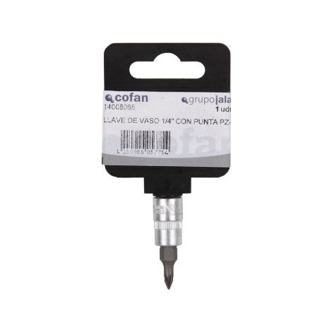Llave de vaso de 1/4 y 3/8 en acero al cromo vanadio de alta calidad Con punta Pozidriv                                                     PZ-1                      1/4"