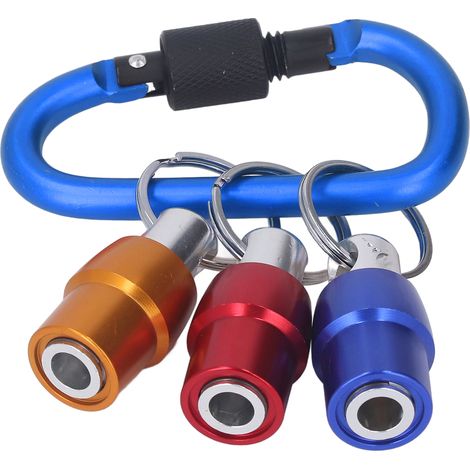 1/4-Zoll-Sechskant-Schraubendreherbithalter, Schnellwechselsystem, 3 Farben, blauer tragbarer Schlüsselanhänger-Bohrerbithalter (1/5)