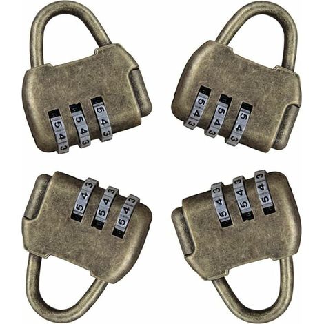4 candados con código para taquilla, antirrobo, de 3 dígitos, estilo retro, vintage, para seguridad de puertas exteriores, sin llave. (1/5)