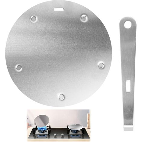 Plaque d'adaptation pour cuisinière à induction de 19,5 cm avec poignée amovible, plaque d'adaptation en acier inoxydable, adaptateur, cuisinière à induction, diffusion homogène de la chaleur sur les (1/5)