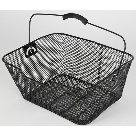 Fahrrad Gepäckträgerkorb Metall Schwarz Aufsteckbar Einkauf Schultasche Draht (1/2)