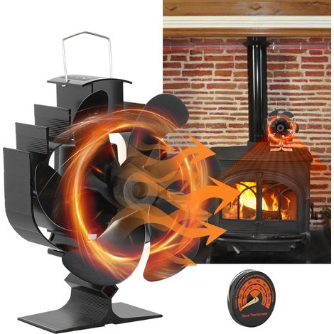 Randaco 6 Pales Ventilateur de poêle - Alimenté par la chaleur efficace - Oscillation 60° Silencieux - pour poêle à bois, bûcheron domestique (1/5)
