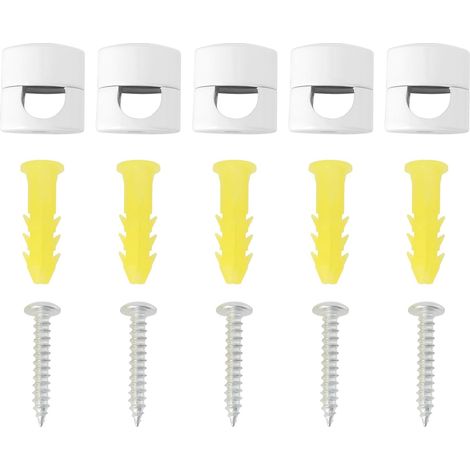 Pack of 5 Ceiling Chandelier Hooks Cable for Textile Cables PVC Lamp Cables Surface Mounted Cable Holder for Fabric Cables Under 7.8Mm/0.31inch (White) (1/5)
