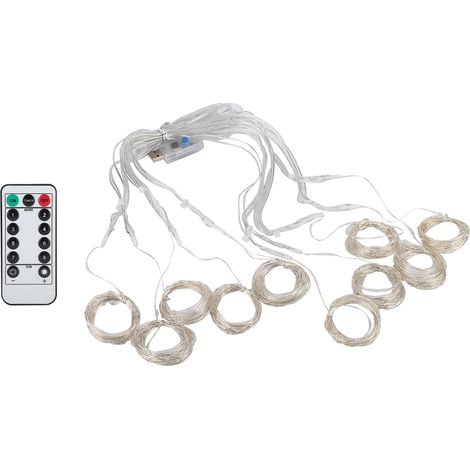 Guirlande Lumineuse LED en Rideau - 8 Modes - Alimentation USB - Fil de Cuivre Écologique - Pour Décoration Intérieure Extérieure - 1 Pièce (1/5)