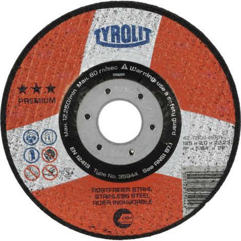 TYROLIT Disque de tronçonnage PREMIUM, ⌀ disque : 125 mm, 563300 125