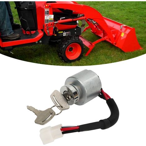 Le commutateur de clé d'allumage de démarreur convient aux Kubota TG1860G ZD18 ZD18F ZD21 ZD21F ZD28 ZD28F (OE : 66101-55200). (1/5)