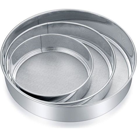 Set di 3 setacci per farina in acciaio inox - 3 dimensioni diverse con maglia fine - Per farina, verdure e pasticceria (1/5)