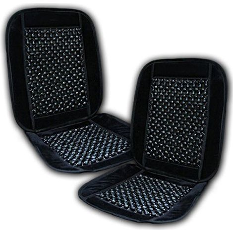 Set mit 2 Stück Massage-Sitzauflagen mit Holzkugeln, Sitzpolster für Auto, Jeep, Lkw, für Zuhause oder Büro