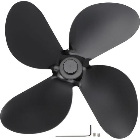 4 blades of fan of fireplace, replacement parts of pan, accessories for the home, black (1/5)
