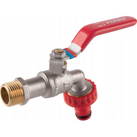 Ferro KCPN2 vanne à boule rouge 3/4" laiton (1/2)