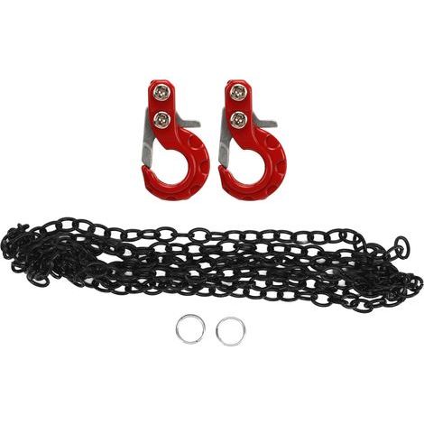 2 Pièces Crochet de Remorquage en Alliage d'Aluminium pour Voiture RC 1/10 Échelle, Corde de Traction Bleue pour Véhicule Tout-Terrain (1/5)