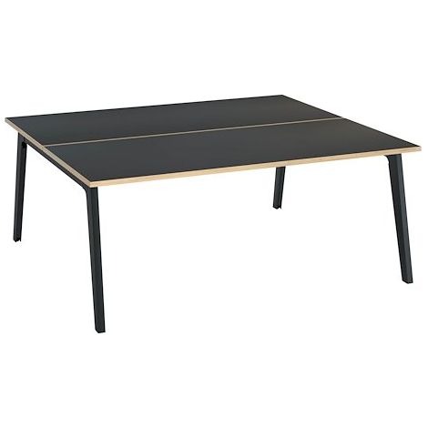 Pôle de 2 bureaux Eden Arche Carbone + goulotte L 180 cm piètement carbone - Maxiburo