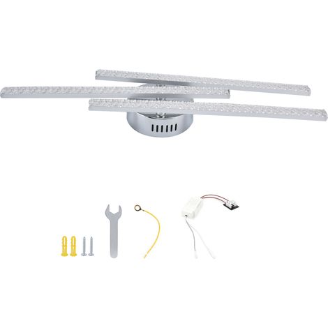 Plafonnier LED Moderne 3 Bandes Lumière Plafond Salon Chambre Décoration AC85-265V Blanc (1/5)