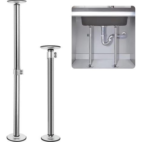 Supports encastrés, 2PCS Réglables support D'évier de cuisine en acier inoxydable, kit de montage évier (1/5)