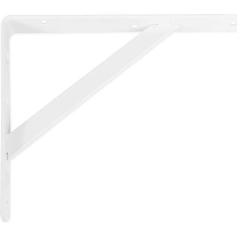 1 - Équerre De Support - Console Murale - Acier Blanc - Pour Étagère Cuisine Salle De Bain Bureau - 25x15cm