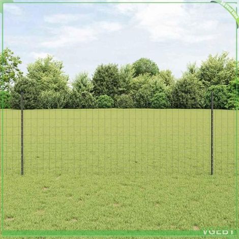 Kit clôture extérieure acier gris 25 m x 1 m (2500 x 2.7 x 100 cm) - 44 poteaux, vis et boulons (1/5)