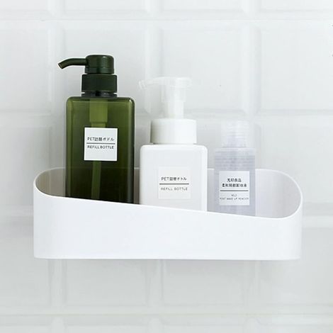 Étagère de salle de bain étanche - Étagère de douche en plastique sans perçage. panier de douche avec trous de drainage pour cuisines et salles de bain (1/4)