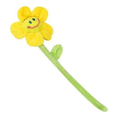 Fleur en peluche avec tiges flexibles et visage souriant, jouet en peluche pour la décoration intérieurejaune (1/5)