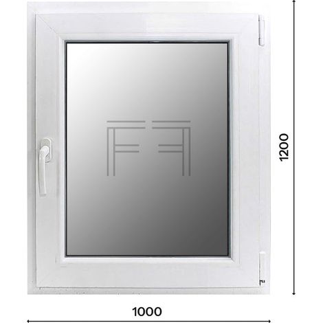 Fintex-finestra in PVC bianco singola anta 1000X1200 apertura a destra, doppio vetro, PROFILO A L (1/3)